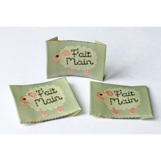 10 woven labels "Fait main" Sheep