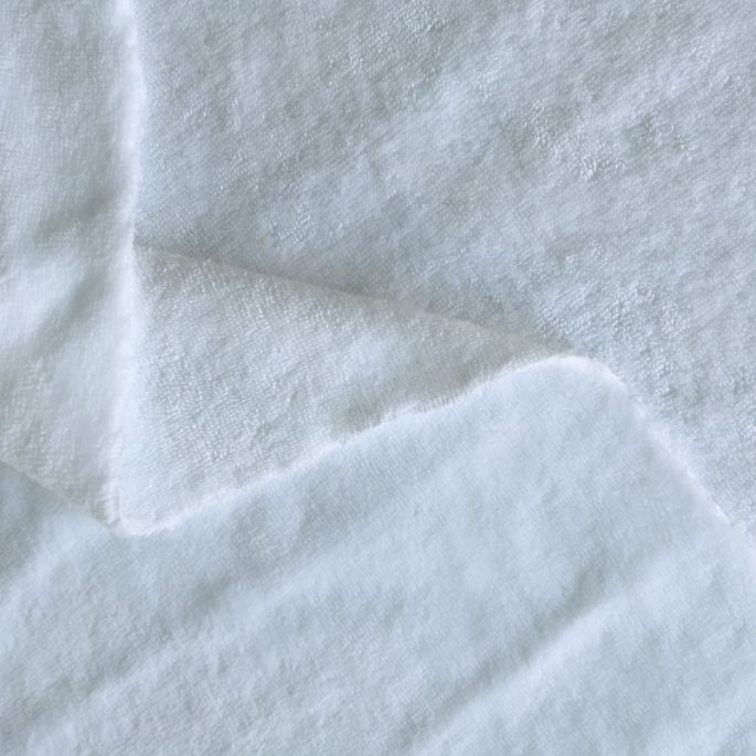 Biface Bambou / Microfibre Eponge velours Oekotex Blanc