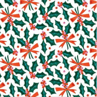 Coton Bio imprimé Tinsel Holly Jolly Cloud9