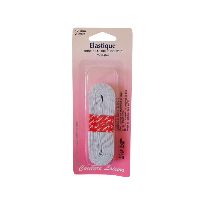 Elastique Tissé 12mm Blanc (2m)