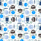 PUL poly print Ooga Booga Blue 140cm (per 10cm)