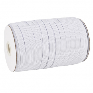 Elastique Tressé 14mm 20 gommes Blanc (au mètre)