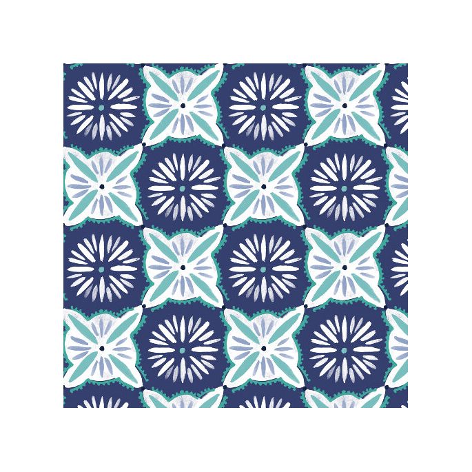 Organic cotton Popeline Emmas Kitchen Daisy Tile Haerae