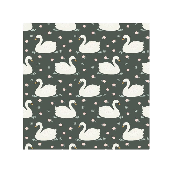 Organic cotton Popeline Swans Haerae