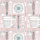 Organic cotton Popeline Emmas Kitchen Retro Kitchen Chart Haerae