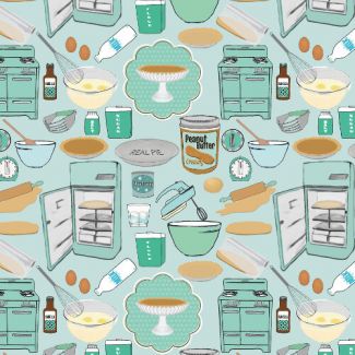 Organic cotton Popeline Emmas Kitchen Making Peanut Butter Pie Haerae