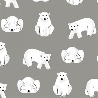 Flanelle coton bio Polar Bears Gray Cloud9