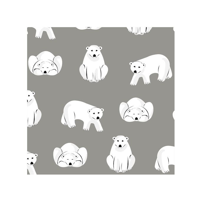 Flanelle coton bio Polar Bears Gray Cloud9