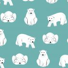 Flanelle coton bio Polar Bears Turquoise Cloud9