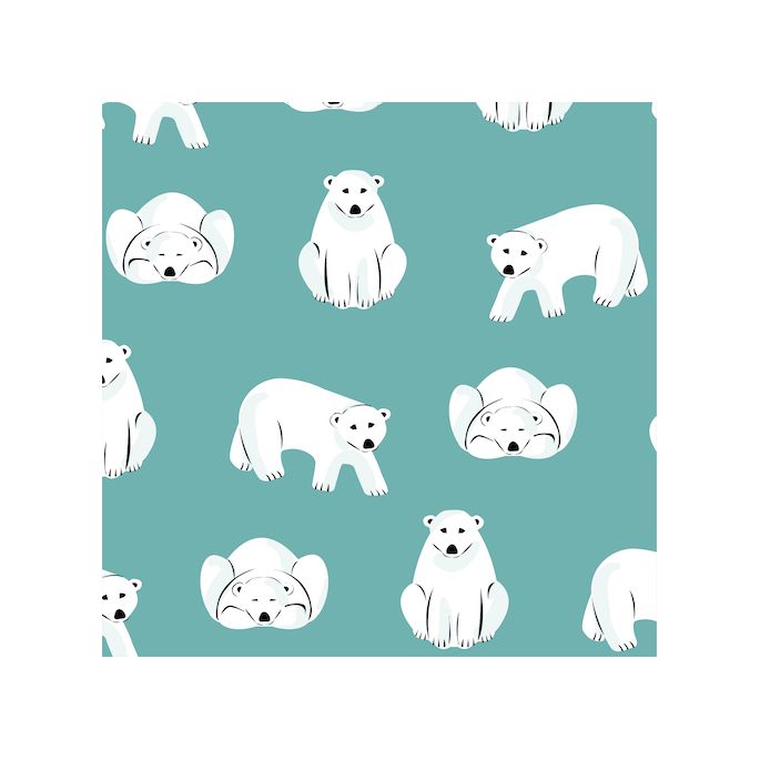 Flanelle coton bio Polar Bears Turquoise Cloud9