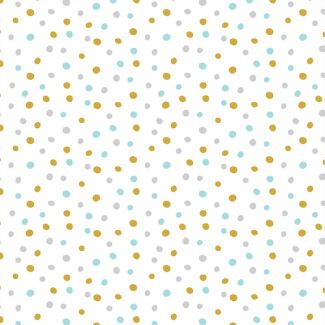 Flanelle coton bio Confetti Turquoise Gold Cloud9