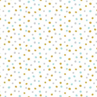 Flanelle coton bio Confetti Turquoise Gold Cloud9