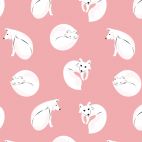 Organic cotton Flannel Winter Fox Dark Pink Cloud9