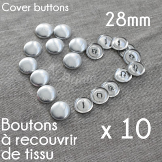 Boutons à recouvrir - à coudre 28mm (x10)