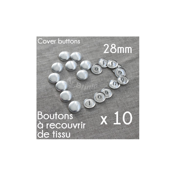 Boutons à recouvrir - à coudre 28mm (x10)