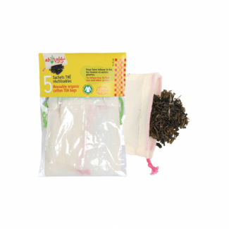 Organic Cotton Reusable Tea bag (5 bags)