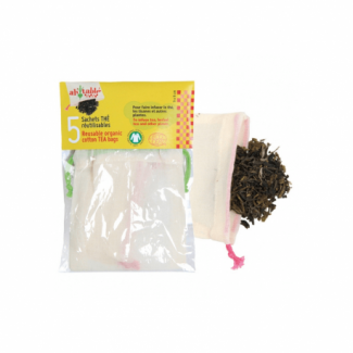 Sachet à thé coton bio réutilisable (lot de 5)