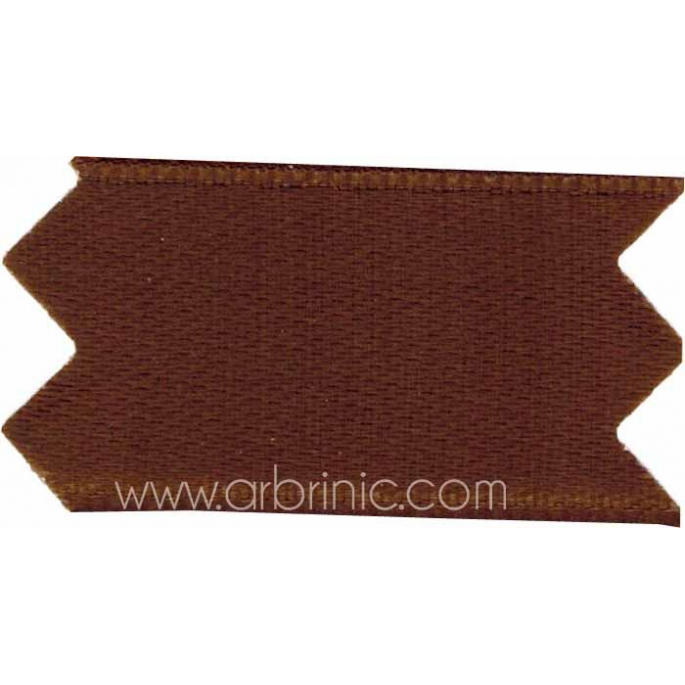 Ruban Satin double face 25mm Marron (au mètre)