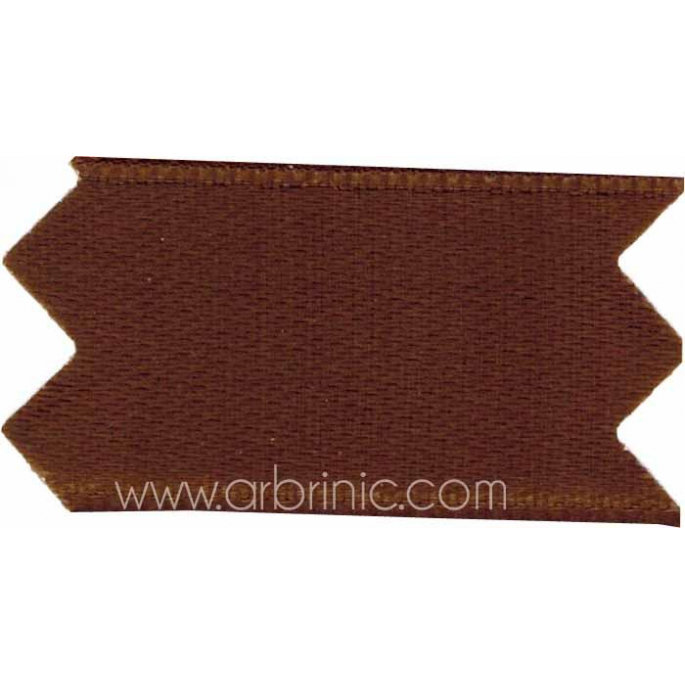 Satin Ribbon double face 25mm Brown (by meter)