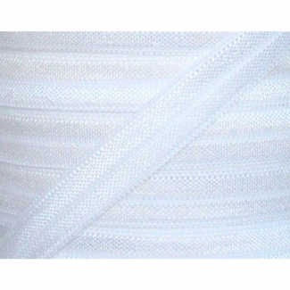 Shinny Fold Over Elastic Oekotex 15mm White (by meter)
