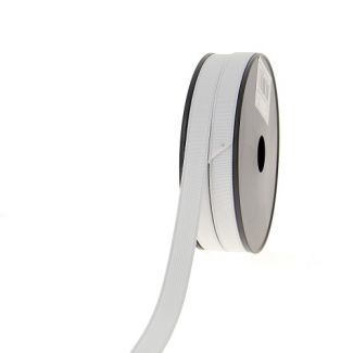 Elastique Côtelé 15mm Blanc (bobine 25m)