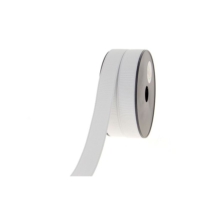 Ribbed Elastic White 25mm (25m roll)
