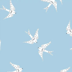 Laminated Organic Cotton Graceful Doves Cloud9