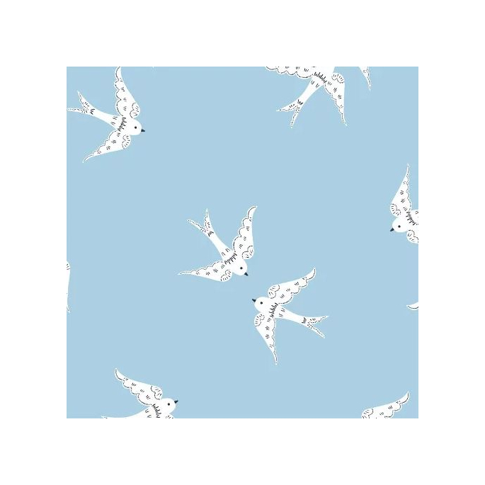 Laminated Organic Cotton Graceful Doves Cloud9