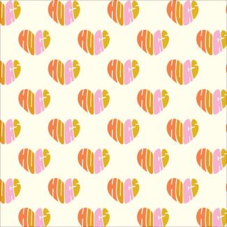 Popeline Coton Bio Universal Love Heart Hugs Cloud9