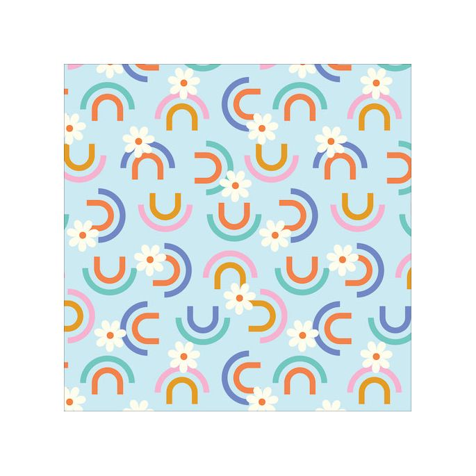 Popeline Coton Bio Universal Love Over There Rainbow Cloud9