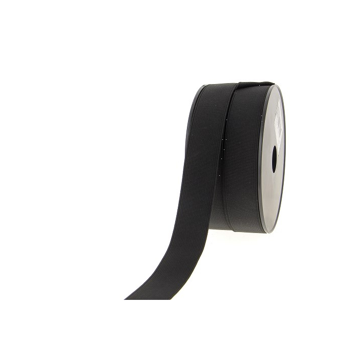 Ribbed Elastic Black 25mm (by meter)