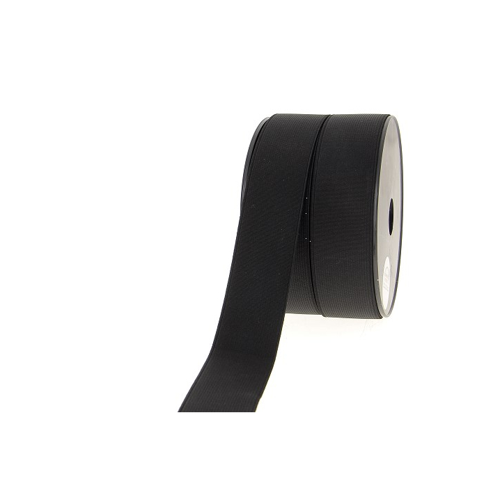 Ribbed Elastic Black 40mm (by meter)