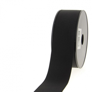 Ribbed Elastic Black 50mm (by meter)