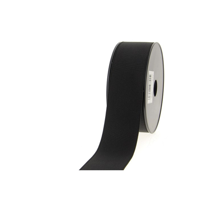 Ribbed Elastic Black 50mm (by meter)