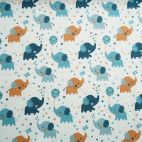 Organic cotton jersey Blue Elephants