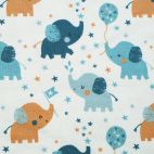 Organic cotton jersey Blue Elephants