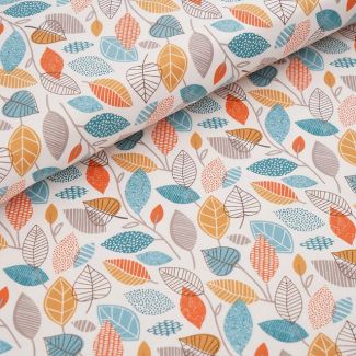 Organic cotton jersey Autumn Leaves