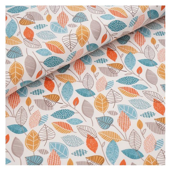 Organic cotton jersey Autumn Leaves