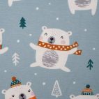 Organic cotton jersey Blue Little Bear