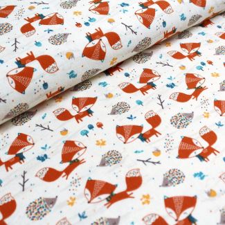 Organic cotton jersey Fox and Hedgehog