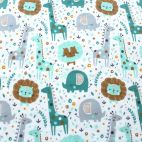 Organic cotton jersey Mint Jungle