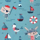 Organic cotton jersey Blue Pirate