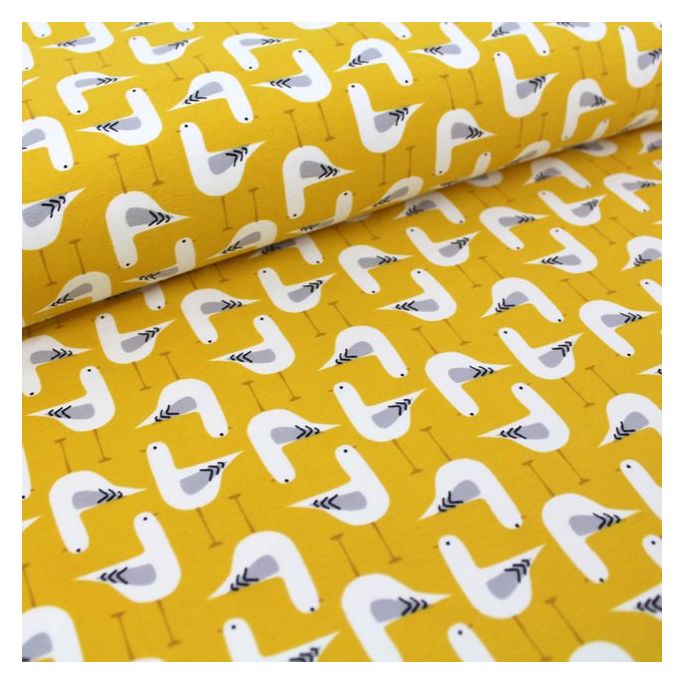 Organic cotton jersey Yellow Seagull