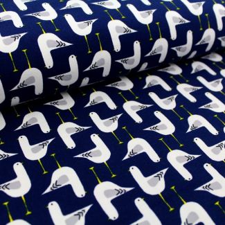 Organic cotton jersey Navy Seagull