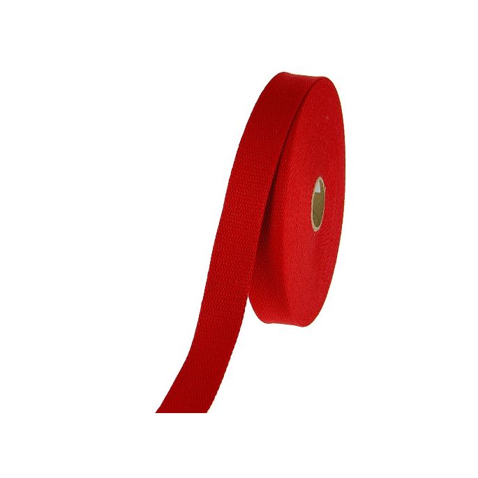 Sangle coton 23mm Rouge (bobine 15m)
