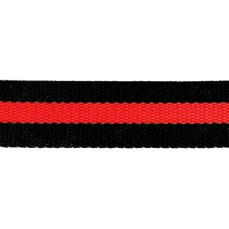 Sangle coton 30mm Noir/Rouge (bobine 15m)