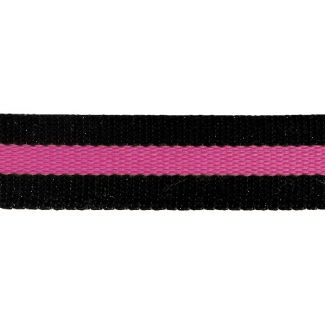 Sangle coton 30mm Noir/Rose (bobine 15m)