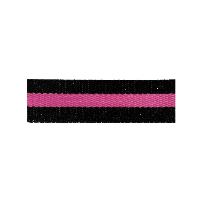 Cotton Webbing 30mm Black/Pink (15m roll)