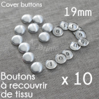 Boutons à recouvrir - à coudre 19mm (x10)