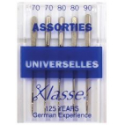 Machine needles Universal Assorted sizes 70-80-90 (x5)
